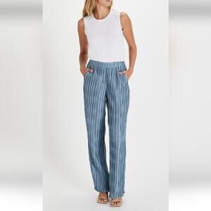 Jonathan Simkhai Tessy Pleats Pant in Slate Blue Size Large NWT